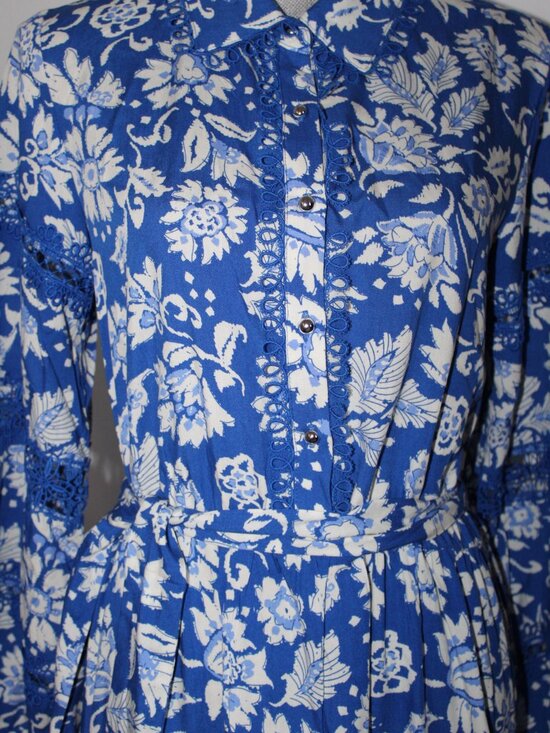 NWT MISS JUNE Paris Long Morgane Collared Belted Dress One Size - Picture 5 of 8